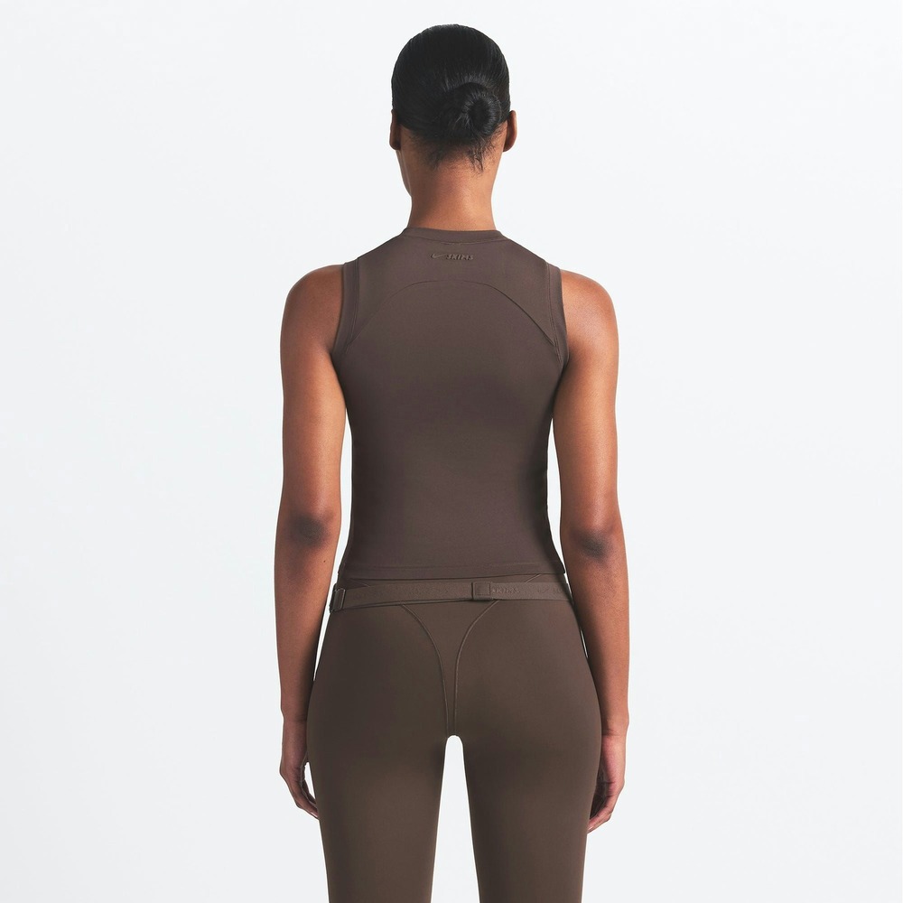 SKIMS Sport Slim Muscle Tank Amethyst Brown Sleeveless Top Large NEW - Picture 3 of 9